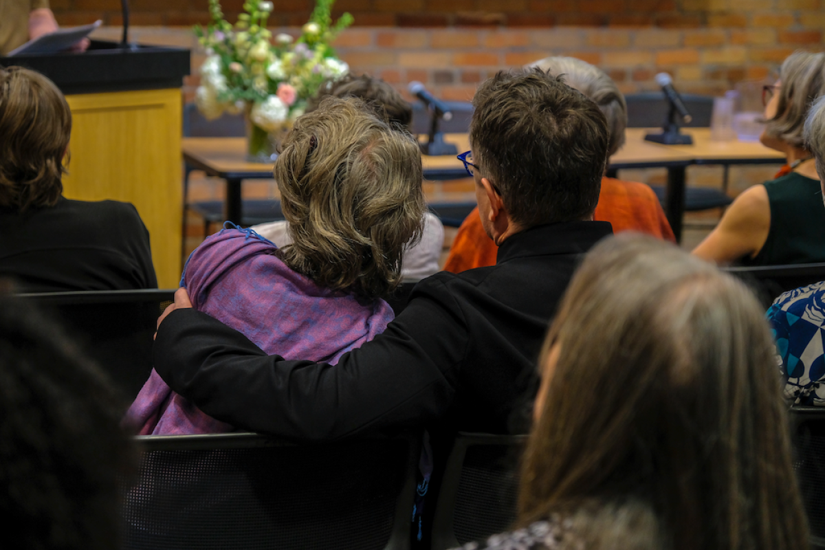 Audience members at Diane Nelson memorial event